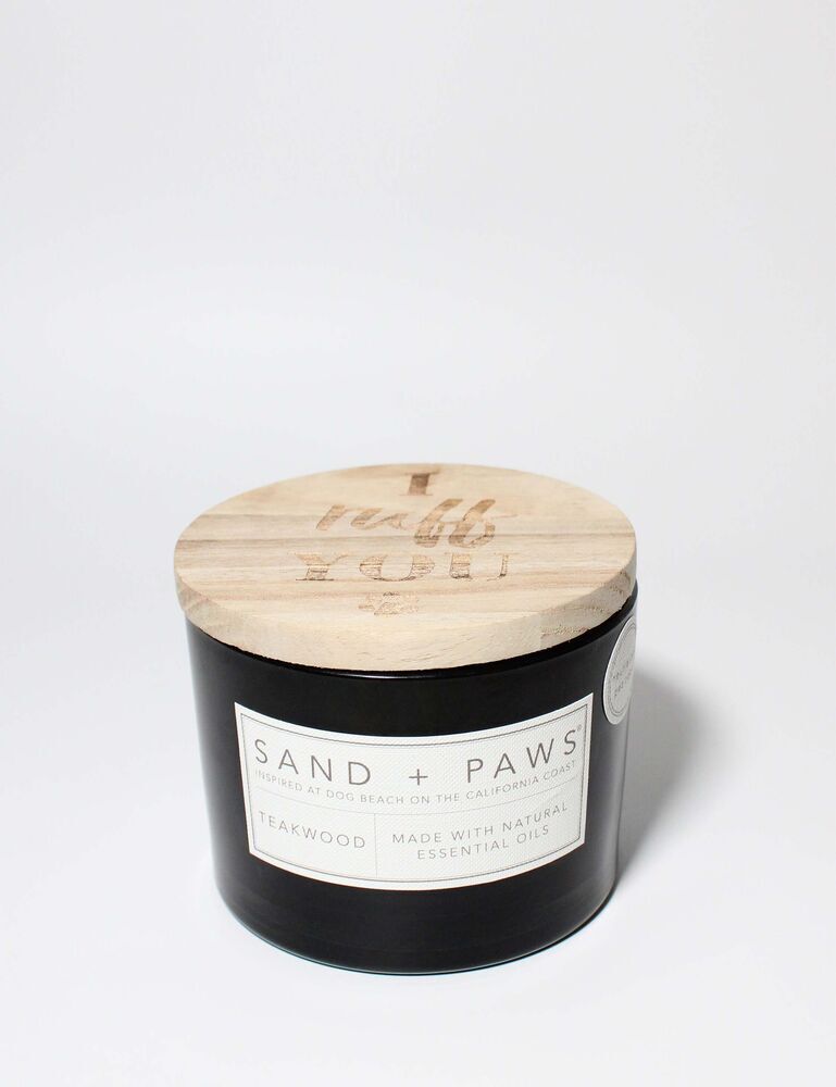 Sand + Paws Teakwood 12 Oz Scented Candle