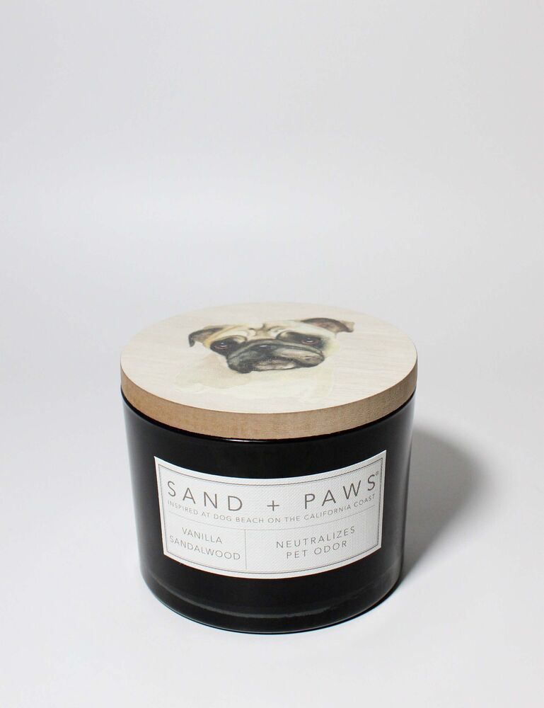 Sand + Paws Vanilla Sandalwood 12 Oz Scented Candle