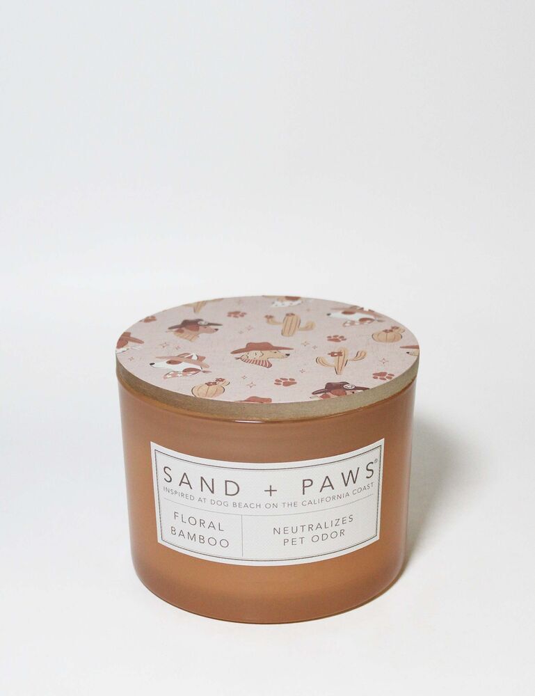 Sand + Paws Floral Bamboo 12 Oz Scented Candle