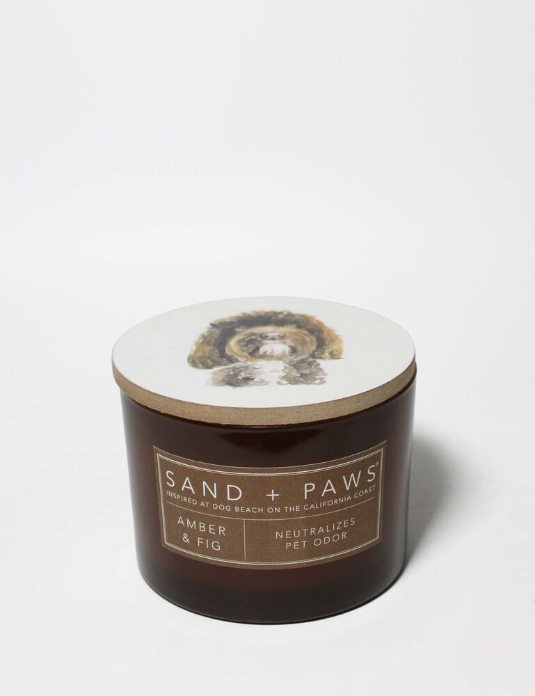 Sand + Paws Amber & Fig 12 Oz Scented Candle