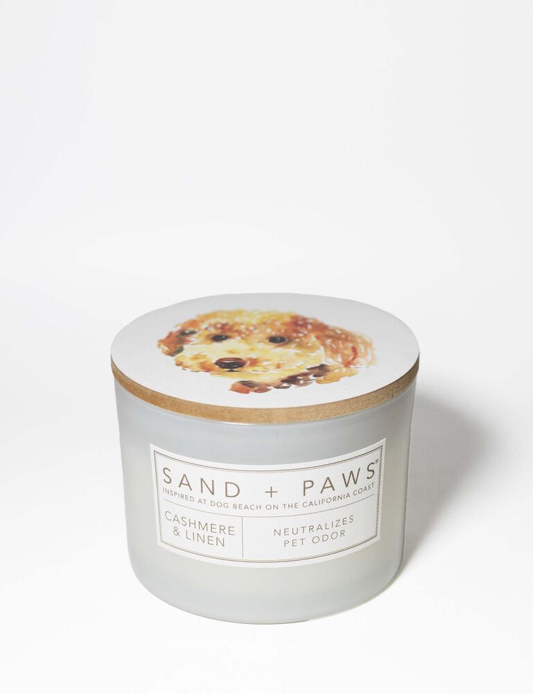 Sand + Paws Cashmere & Linen 12 Oz Scented Candle