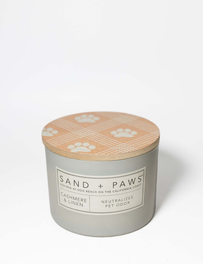 Sand + Paws Cashmere & Linen 12 Oz Scented Candle